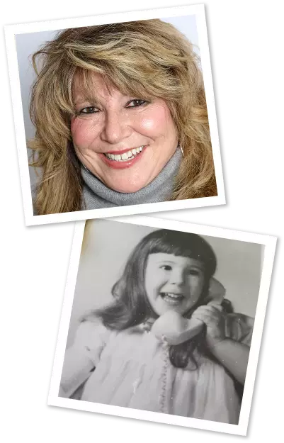 April Rudin as child and current