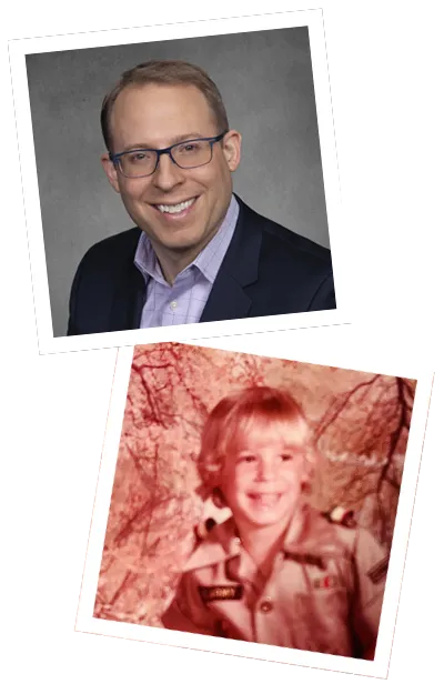 Ben Tanner as child and current